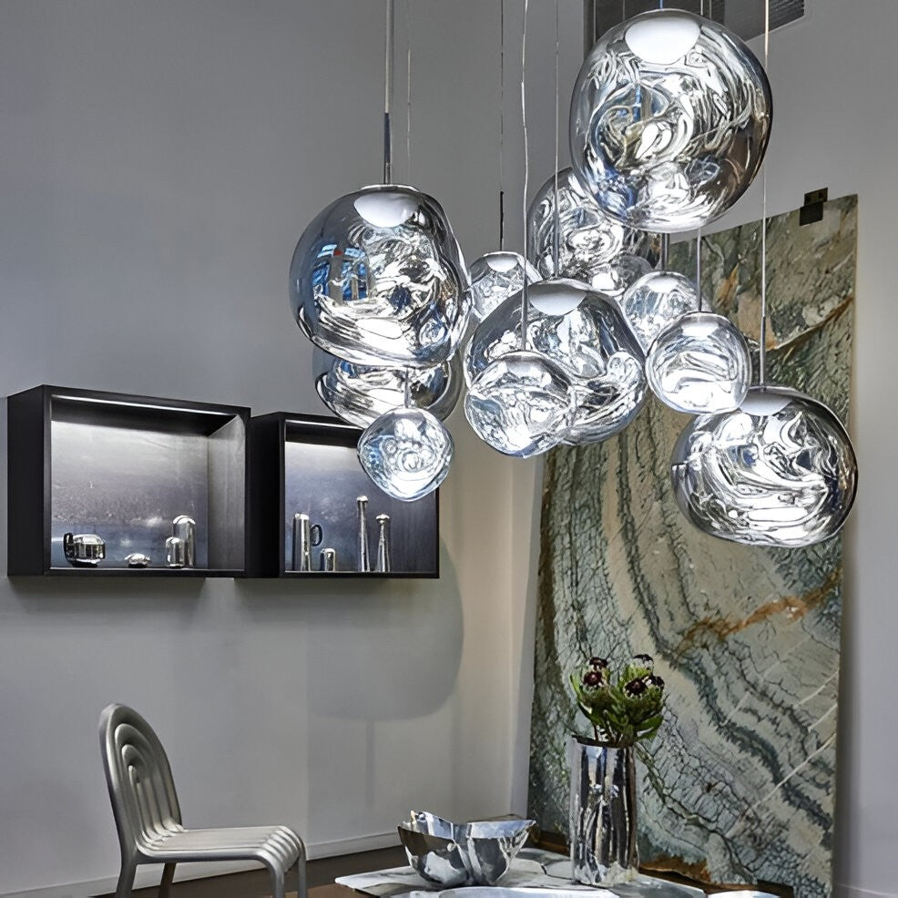 Suspension luminaire unique en verre soufflé