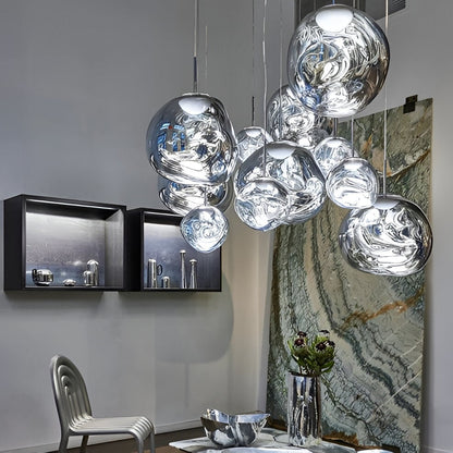 Suspension luminaire unique en verre soufflé