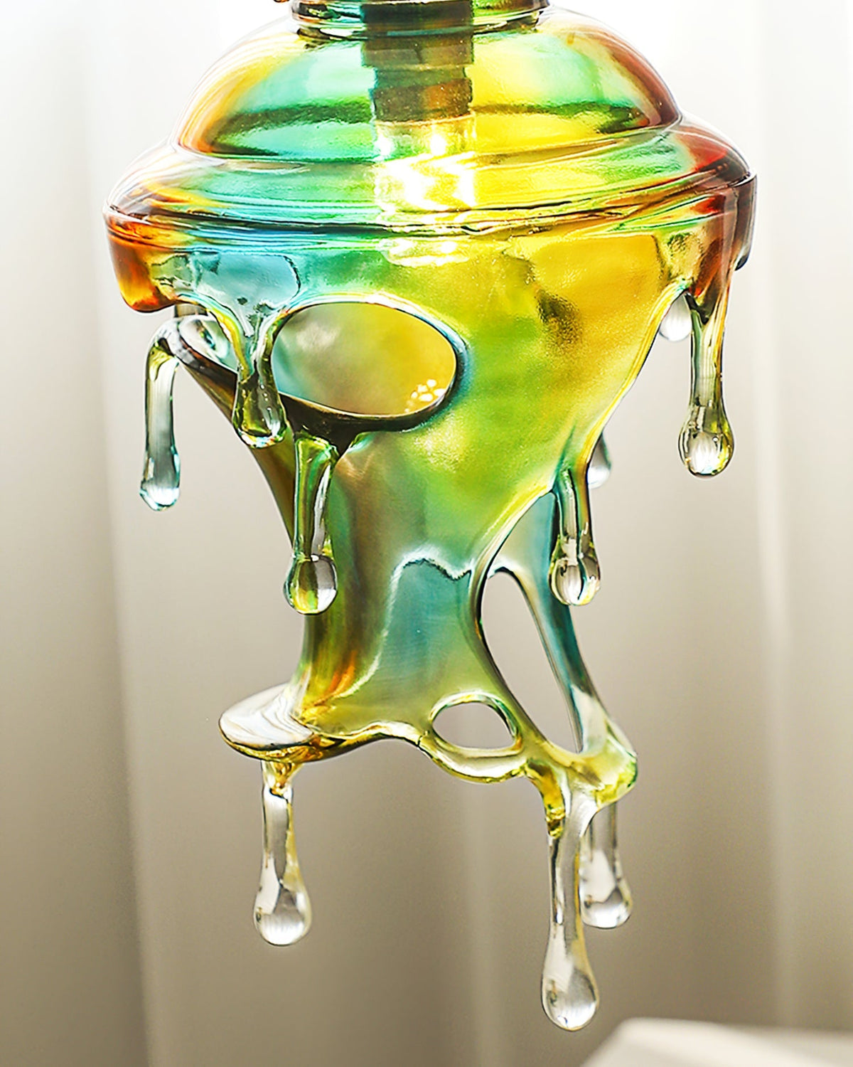 Resin Drip Hanging Lamp for Dining Room & Kitchen | Adjustable Cord Ceiling Fixture | LED or Edison Bulb Compatible | Modern Art Statement P