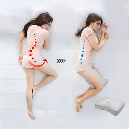Ergonomic Leg Pillow for Side Sleepers Memory Foam Contour Cushion with Adjustable Strap Hip Knee Support Washable Cover Travel