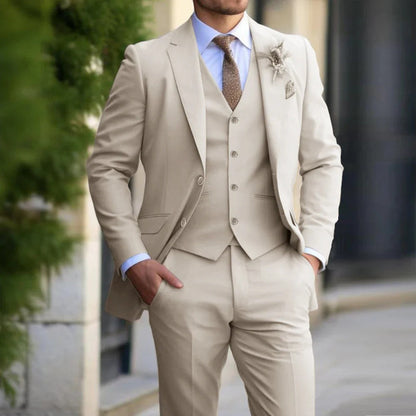 Tailored 3-Piece Suit for Men - Blazer, Vest & Pants Set in Slim Fit for Business, Weddings & Formal Events