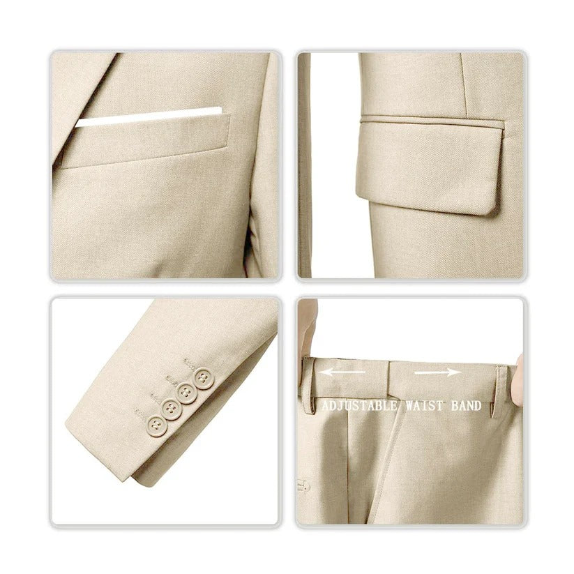 Tailored 3-Piece Suit for Men - Blazer, Vest & Pants Set in Slim Fit for Business, Weddings & Formal Events