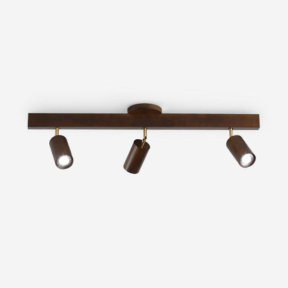 Adjustable LED Track Light 39 in Wood Finish Spotlight Bar Ceiling Mount for Kitchen Living Room Hallway Dining Room Modern Scandinavian Hom