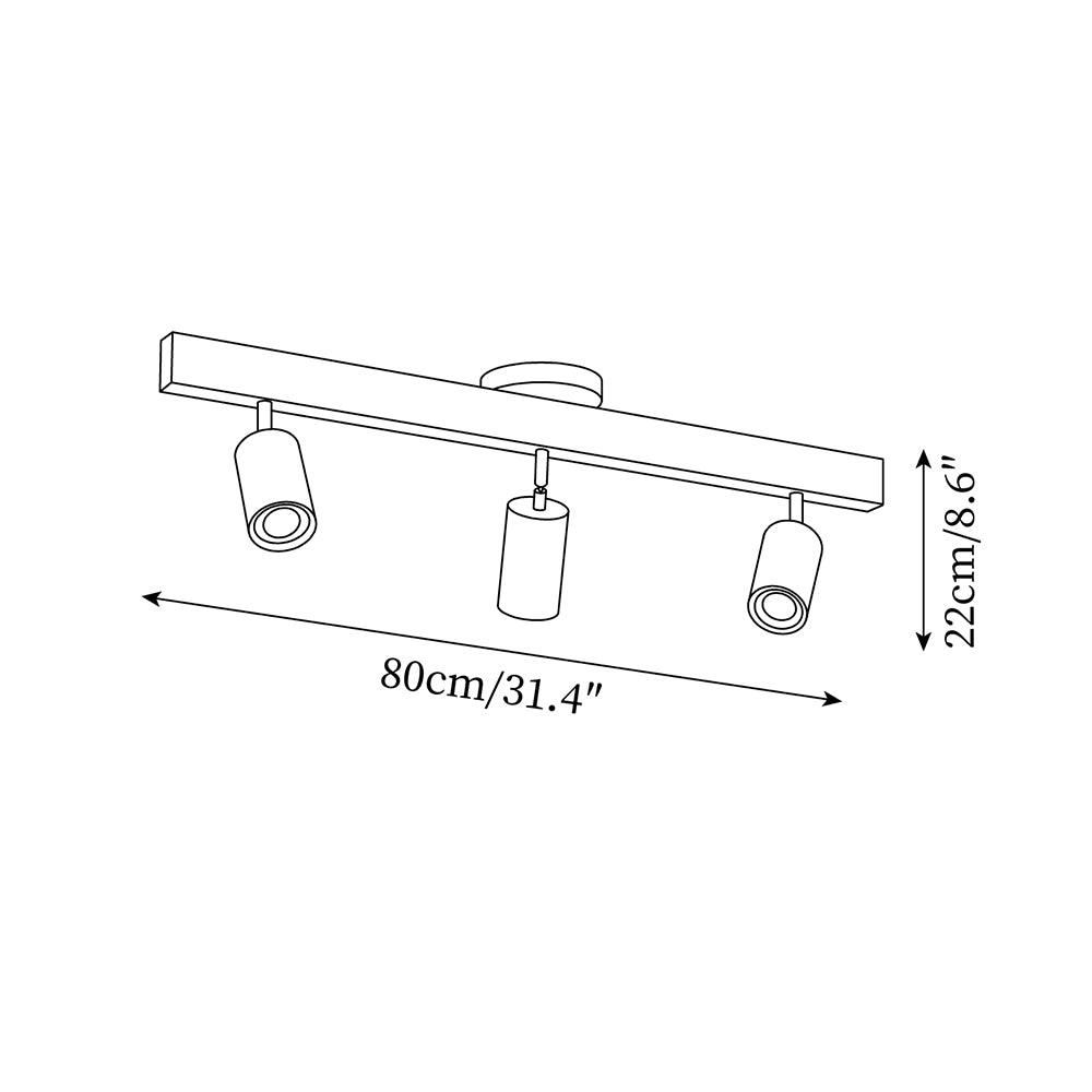 Plug-In LED Rail Light 16.5 Inch Wood Metal Warm White 3000K Adjustable Spotlights Ceiling Wall Mount Home Accent Fixture