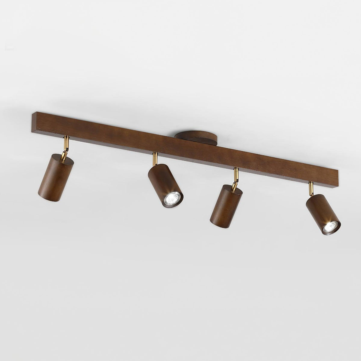 Adjustable LED Track Light 39 in Wood Finish Spotlight Bar Ceiling Mount for Kitchen Living Room Hallway Dining Room Modern Scandinavian Hom