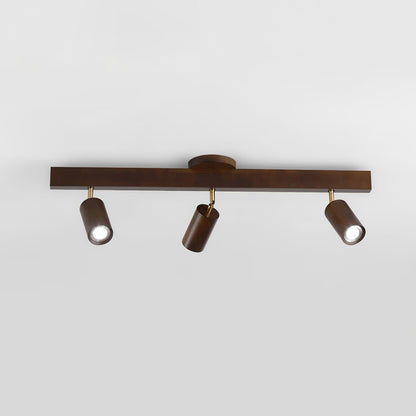 Track Lighting Fixture Wood Finish Adjustable Spotlights for Kitchen Living Room Hallway Bar Rail Ceiling Mount Directional Accent Lights