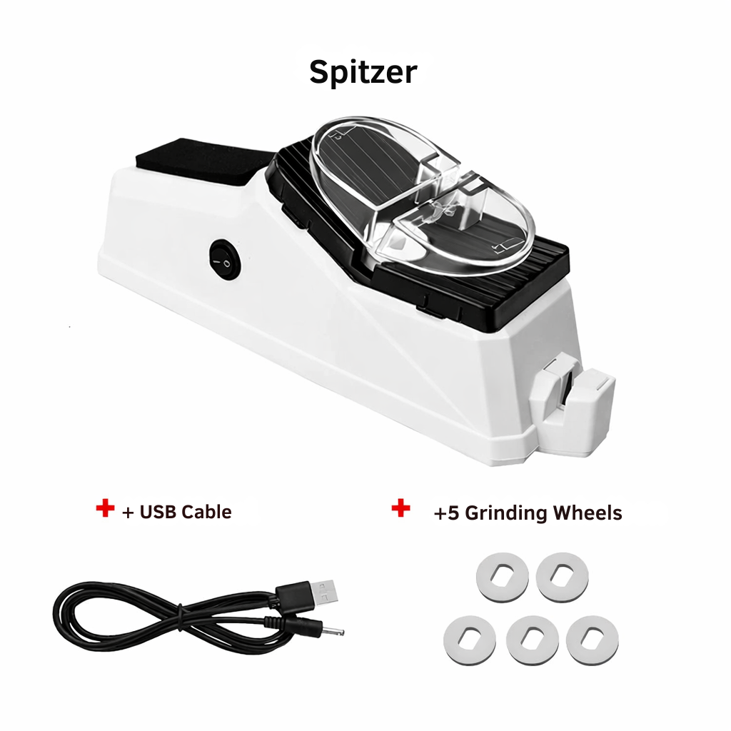 Electric Knife Sharpener Rechargeable USB Powered Kitchen Blade Tool for Chef Knives Scissors Cutlery Compact Cordless Sharpening System Non