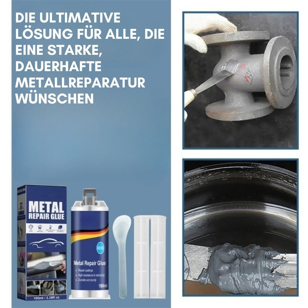 Industrial Metal Repair Epoxy for Steel, Aluminum & Cast Iron | Heat Resistant Liquid Metal Bonding Compound 3.4 oz