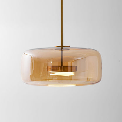 LED Drop Ceiling Lamp with Smoked Glass Shade for Dining Room & Island – Adjustable Cord, Integrated Bulb, Choice of Kelvin Tones