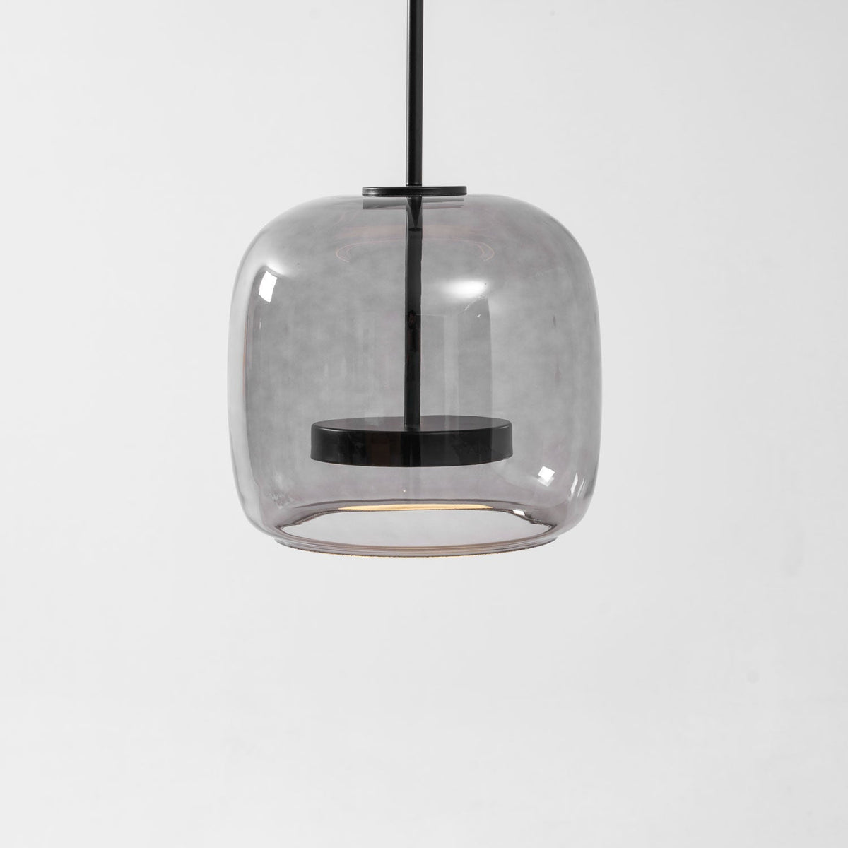 LED Drop Ceiling Lamp with Smoked Glass Shade for Dining Room & Island – Adjustable Cord, Integrated Bulb, Choice of Kelvin Tones