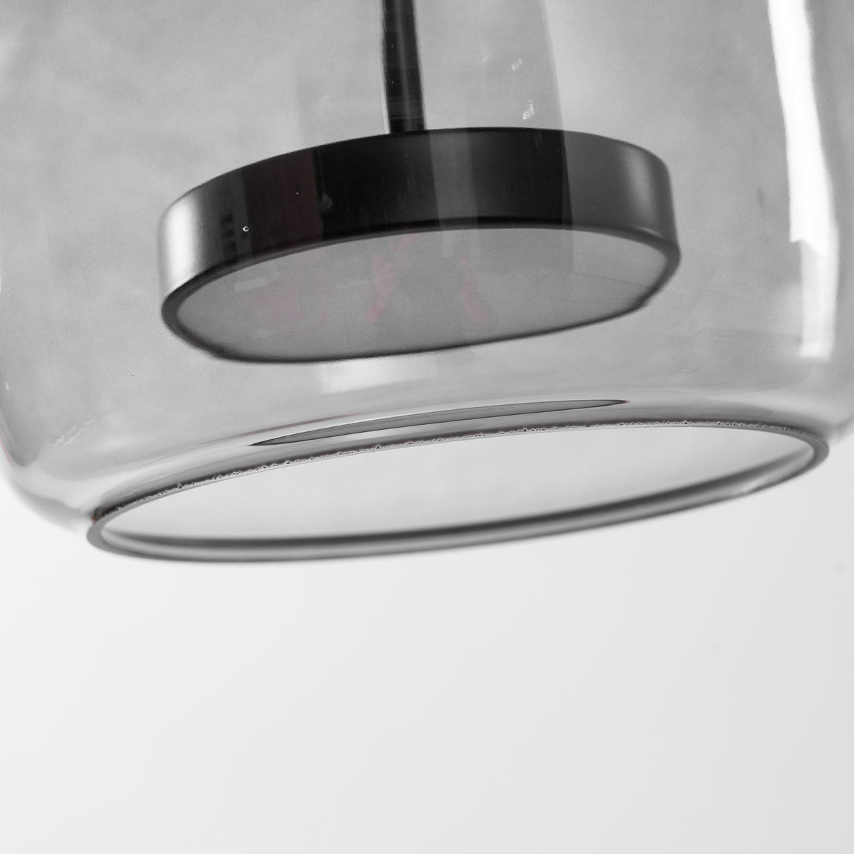 LED Drop Ceiling Lamp with Smoked Glass Shade for Dining Room & Island – Adjustable Cord, Integrated Bulb, Choice of Kelvin Tones