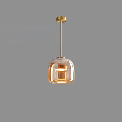 LED Drop Ceiling Lamp with Smoked Glass Shade for Dining Room & Island – Adjustable Cord, Integrated Bulb, Choice of Kelvin Tones