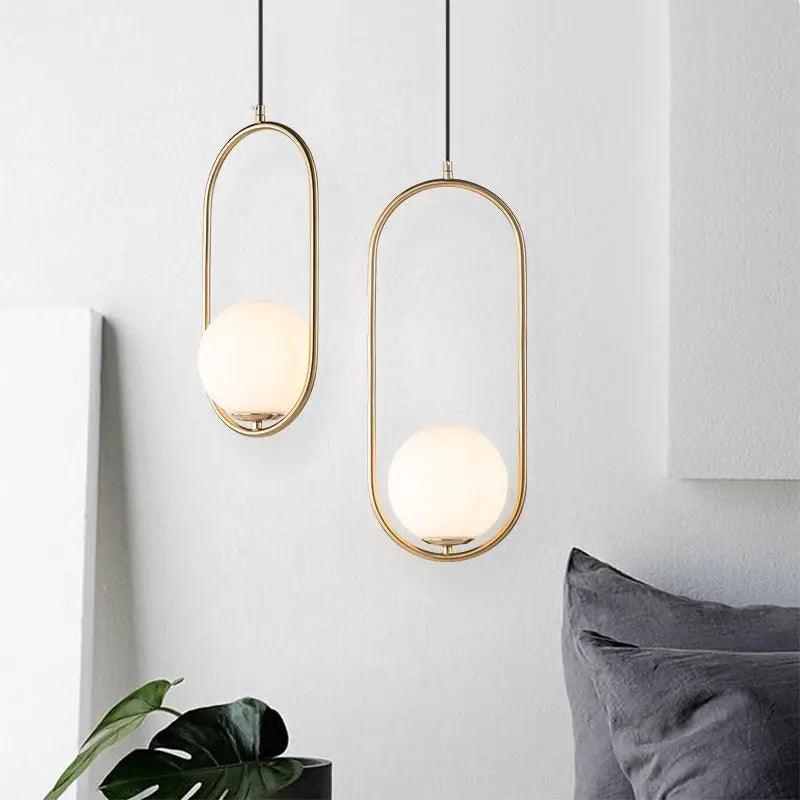 Glass Pendant Light with Metal Frame for Kitchen Island Dining Room Contemporary Ceiling Fixture Modern Hanging Lamp