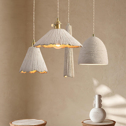 Industrial Concrete Hanging Light Fixture with Adjustable Cord for Kitchen Island Breakfast Bar Dining Area Counter Modern Gray Cement Suspe