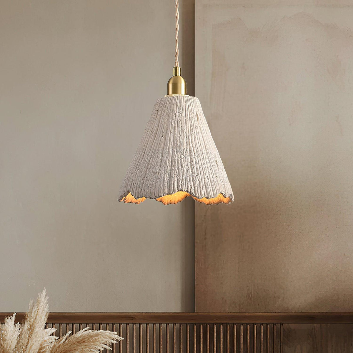 Industrial Concrete Hanging Light Fixture with Adjustable Cord for Kitchen Island Breakfast Bar Dining Area Counter Modern Gray Cement Suspe
