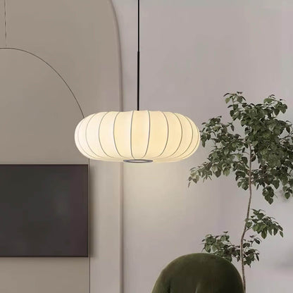 Suspension en soie à forme organique pour salles à manger et salons – Compatible LED à intensité variable, disponible en tailles 12, 16 ou 20 pouces