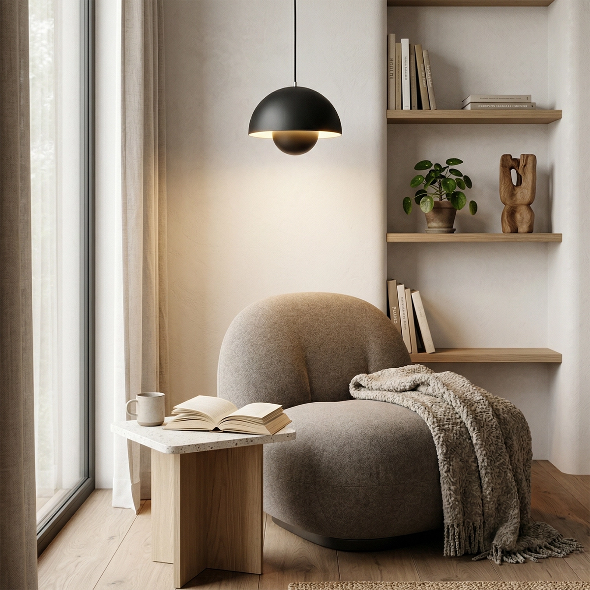 Mid-Century Modern Flower Bud Pendant Light - Versatile Pendant Lighting with Geometric Design