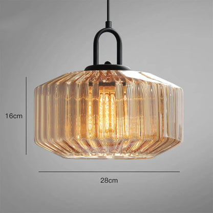 Suspension artisanale en verre en forme de goutte, abat-jour rayé vert de 28 cm pour tables de salle à manger et îlots de cuisine, luminaire suspendu compact, éclairage LED d'ambiance
