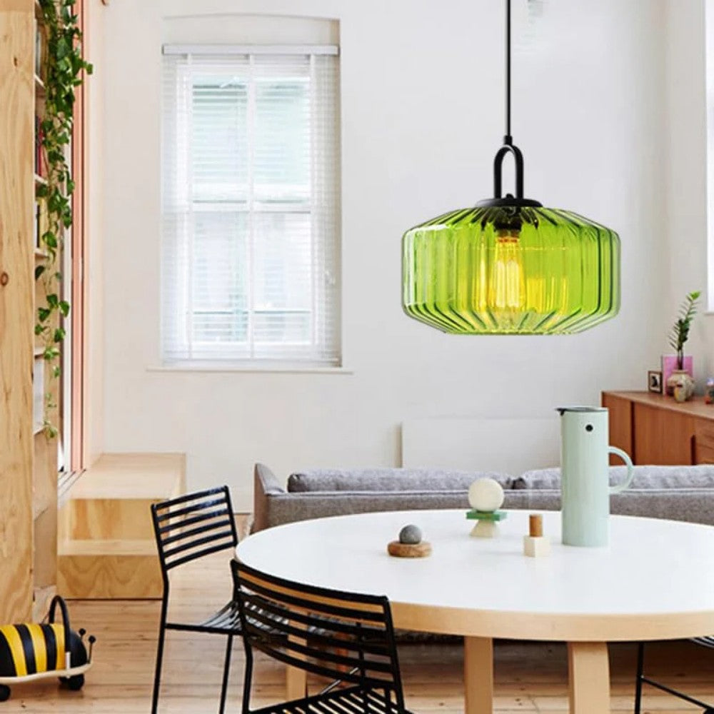 Handblown Glass Pendant Light Fixture 11 Inch Diameter for Kitchen Dining Room Hallway Living Room Bedroom LED Ceiling Light