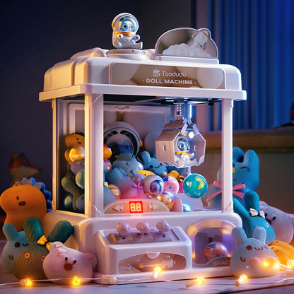 Claw Machine for Kids, Mini Arcade Claw Machine with Plush Prizes, Coin Operated Home Arcade Game for Boys and Girls