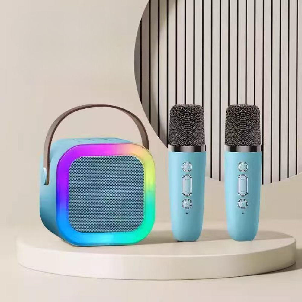 Mini Karaoke Machine | Bluetooth Speaker with Wireless Microphones | Fun Portable Entertainment for Kids