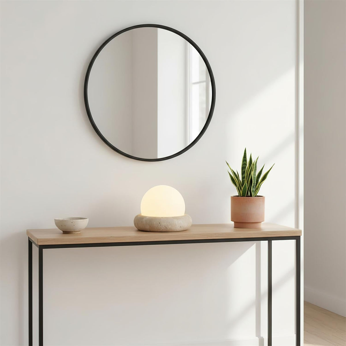 Rechargeable LED Accent Lamp Natural Stone Base Frosted Shade Wireless Remote Three Color Settings Bedroom Nightstand Desk Living Room Cordl