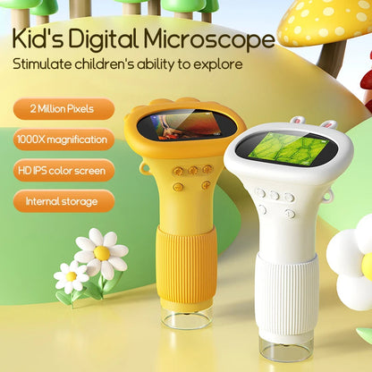 Mini Microscope | 1000X Handheld Tool with Compact Design | Ideal for Kids' Outdoor STEM Exploration