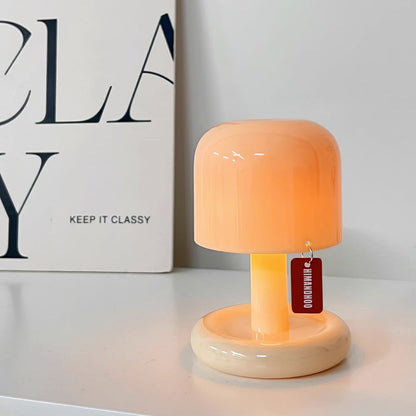 LED Nightstand Light 4 in Tall Acrylic Minimalist Desk Lamp Warm Glow USB Charging Port Bedside Reading Light Space-Saving Modern Decor