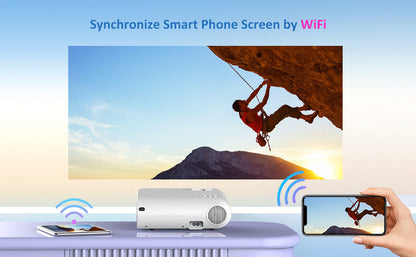 Mini Projector | Portable Full HD Projector with Screen Mirroring | Compact Design for Outdoor Movies