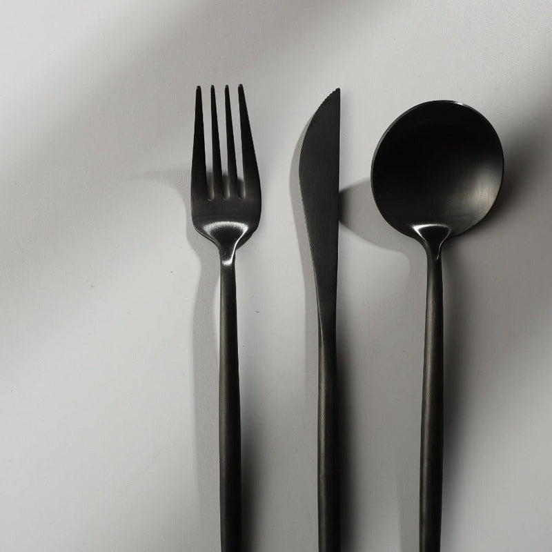 Set de couverts en acier inoxydable recouvert de titane – Service de table haut de gamme 18/10 pour les repas du quotidien et les grandes occasions