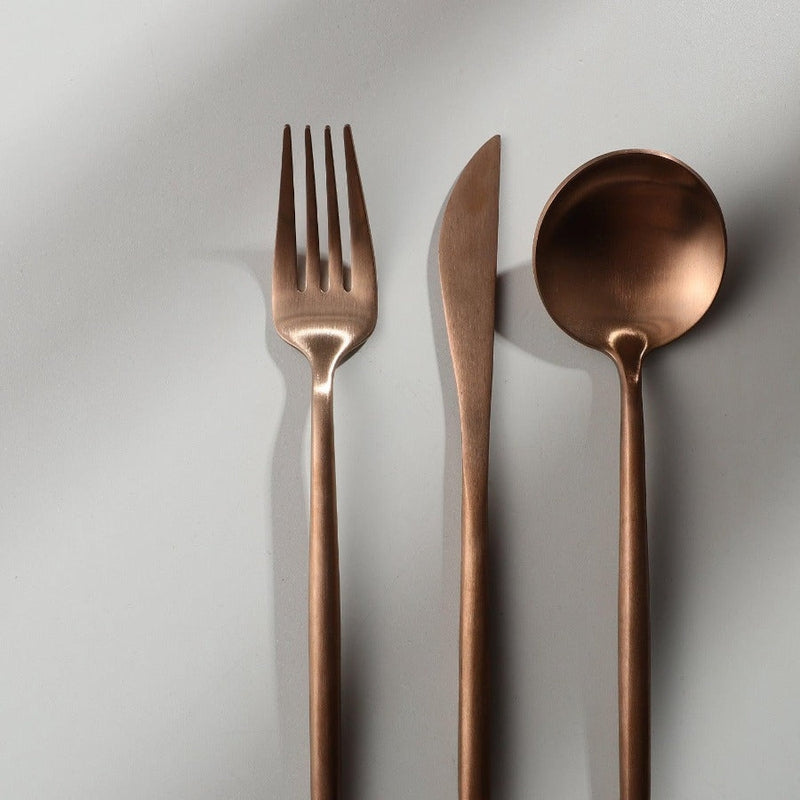 Set de couverts en acier inoxydable recouvert de titane – Service de table haut de gamme 18/10 pour les repas du quotidien et les grandes occasions