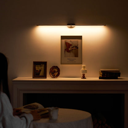 LED Bathroom Mirror Light 27 in Rechargeable Dimmable Wall Sconce Black Gold Wireless Touch Control Vanity Fixture for Powder Room