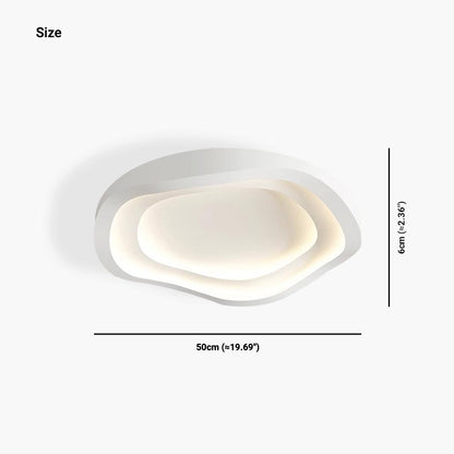 Low-Profile LED Ceiling Light 16-24 in Adjustable Dimmable White Iron Modern Overhead Fixture for Bedrooms Kitchens Home Office Hallways Ent