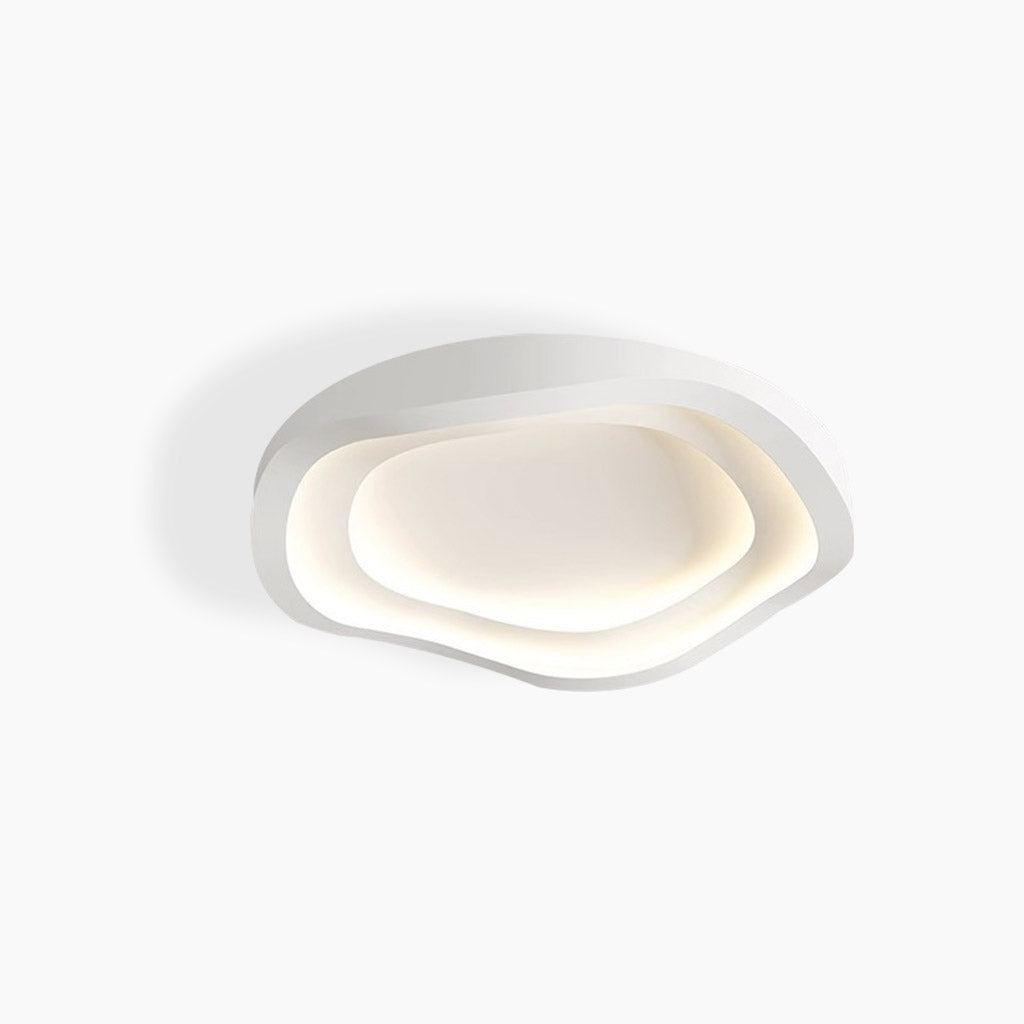 Low-Profile LED Ceiling Light 16-24 in Adjustable Dimmable White Iron Modern Overhead Fixture for Bedrooms Kitchens Home Office Hallways Ent