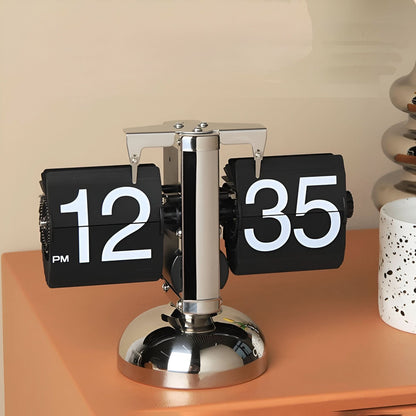 Retro Flip Clock | Automatic Silent Timepiece with Minimalist Design | Compact Decor for Modern Spaces