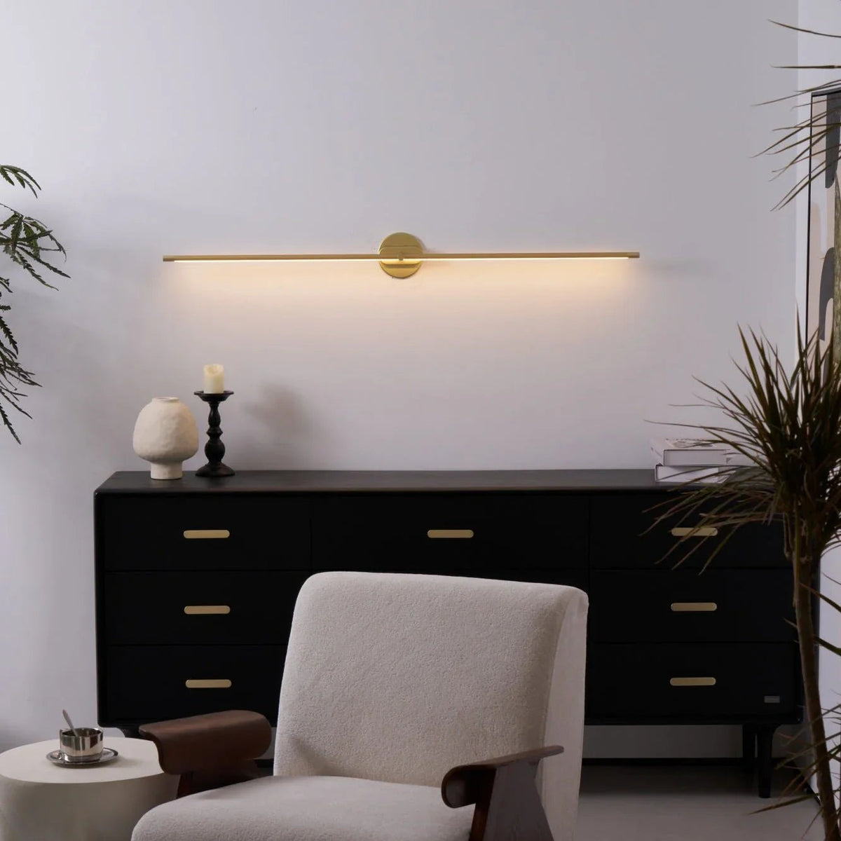 Modern Linear LED Wall Sconce – Sleek Metal & Acrylic Light Bar for Living Room, Bedroom & Bathroom | Hardwired Fixture for Contemporary