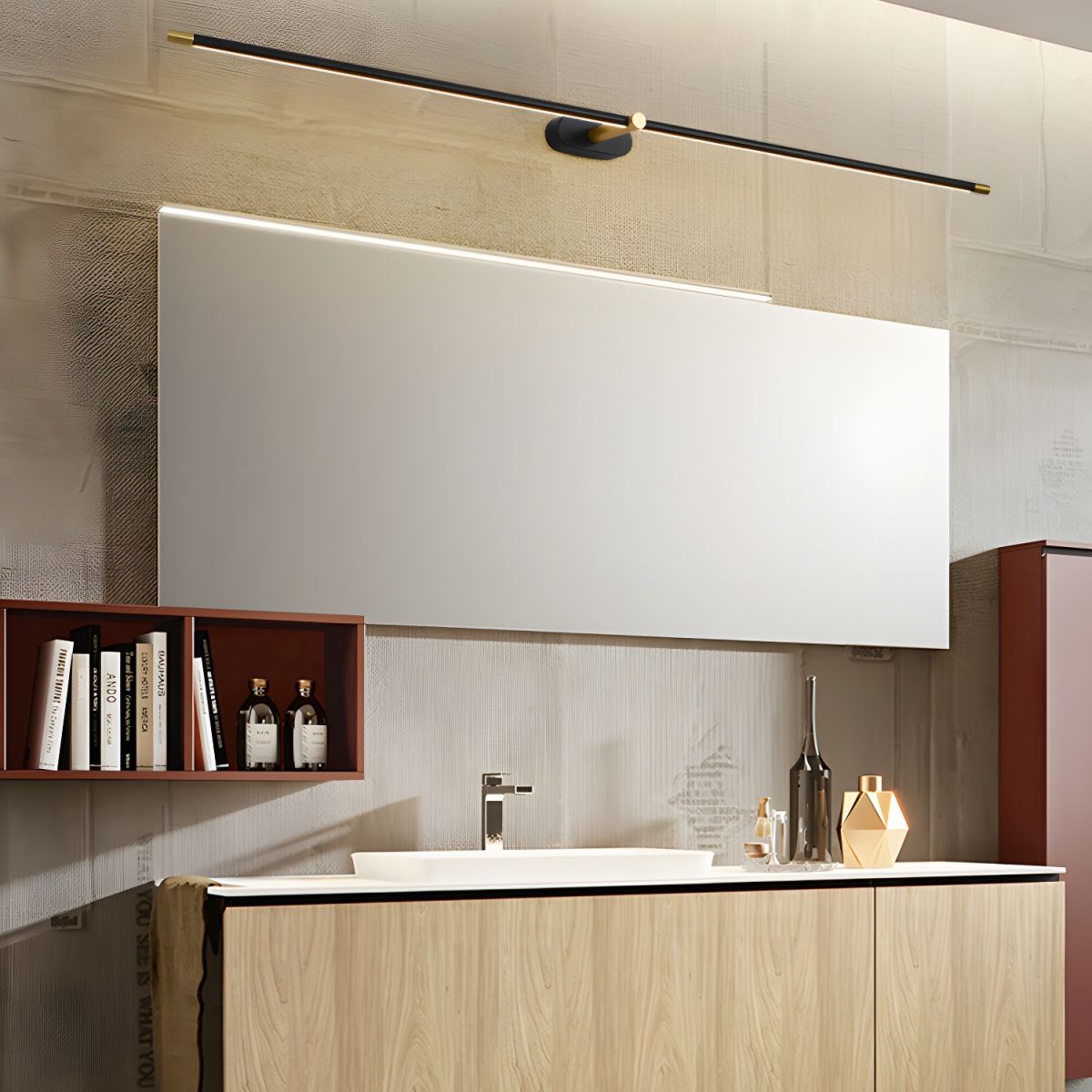 Cordless LED Vanity Light Bar with Touch Dimmer & USB Charging for Bathroom Mirror Makeup Application