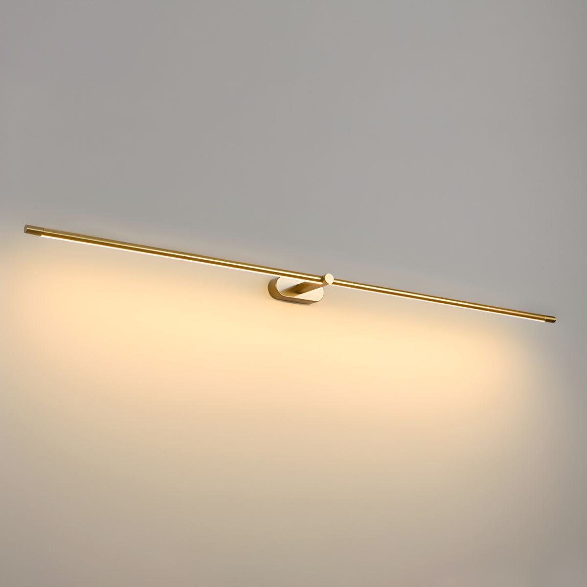 LED Bathroom Mirror Light 27 in Rechargeable Dimmable Wall Sconce Black Gold Wireless Touch Control Vanity Fixture for Powder Room