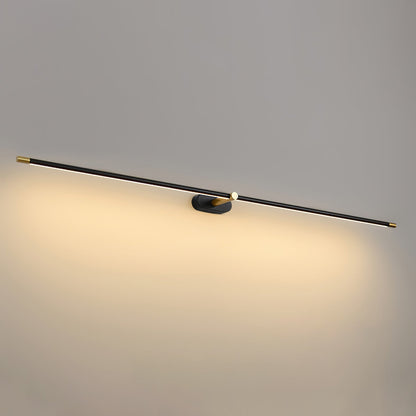 LED Bathroom Mirror Light 27 in Rechargeable Dimmable Wall Sconce Black Gold Wireless Touch Control Vanity Fixture for Powder Room