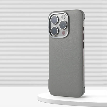 Slim Leather iPhone Case with MagSafe Compatibility – Stitched Edges, Raised Lens Guard, Non-Slip Grip for iPhone 13, 14, 15, 16 Pro Max