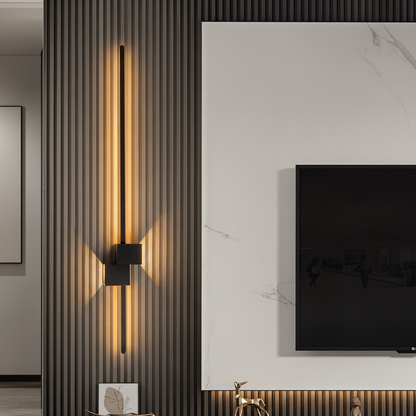 Linear Metal Sconce 24 in Modern Indirect Up-Down Fixture Warm White Integrated LED for Bedroom Living Room Hallway Ambient Wall Mount