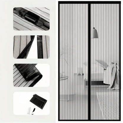 Mira Magnetic Door Curtain - Polyester Mesh, Easy Installation - 39.4 × 82.7 in