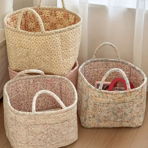Misty Storage Basket - Quilted Microfiber, Floral Design