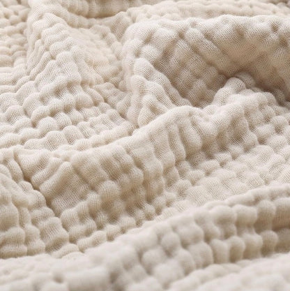 Lightweight Cotton Gauze Throw Blanket – Breathable Summer Layer for Bed, Couch & Chair – Natural Organic Fabric – Soft All-Season Cover