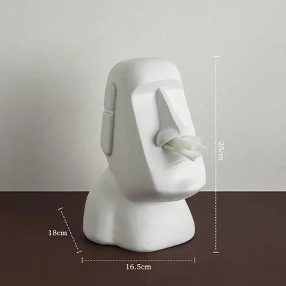 Moai Design Tissue Box – Stylish Resin Tissue Holder for Home Decor