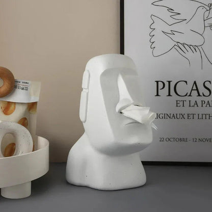 Moai Design Tissue Box – Stylish Resin Tissue Holder for Home Decor