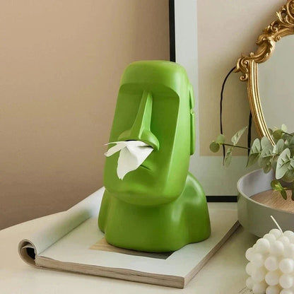 Moai Design Tissue Box – Stylish Resin Tissue Holder for Home Decor