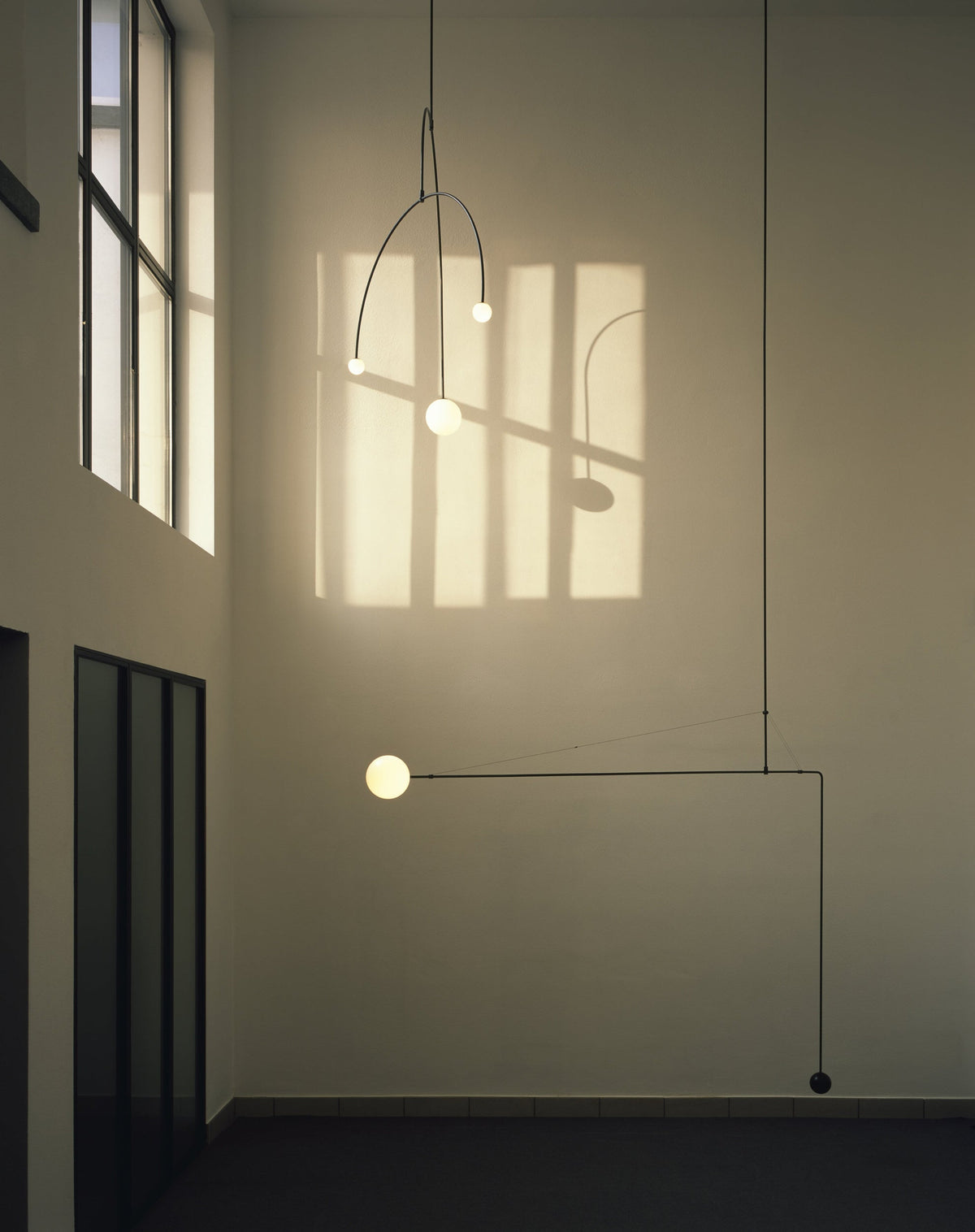 Sculptural Ceiling Light with Opaline Glass Diffusers Black & Brass Finish Multi-Arm Design for Dining Room Entryway Modern Overhead Fixture