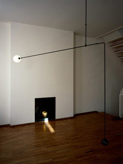 Sculptural Ceiling Light with Opaline Glass Diffusers Black & Brass Finish Multi-Arm Design for Dining Room Entryway Modern Overhead Fixture