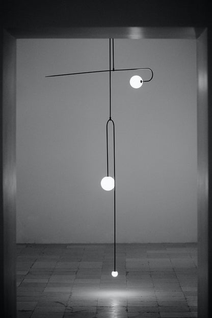Sculptural Ceiling Light with Opaline Glass Diffusers Black & Brass Finish Multi-Arm Design for Dining Room Entryway Modern Overhead Fixture